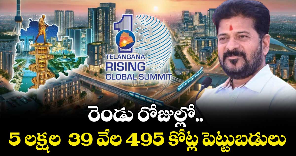 Telangana Global Summit  :రెండు రోజుల్లో   5 లక్షల  39 వేల 495 కోట్ల పెట్టుబడులు