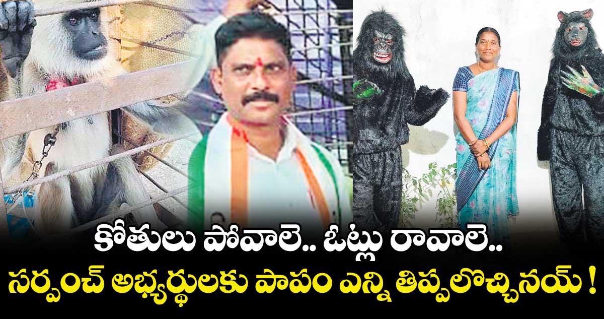 కోతులు పోవాలె.. ఓట్లు రావాలె.. సర్పంచ్‌‌‌‌‌‌‌‌ అభ్యర్థులకు పాపం ఎన్ని తిప్పలొచ్చినయ్ !