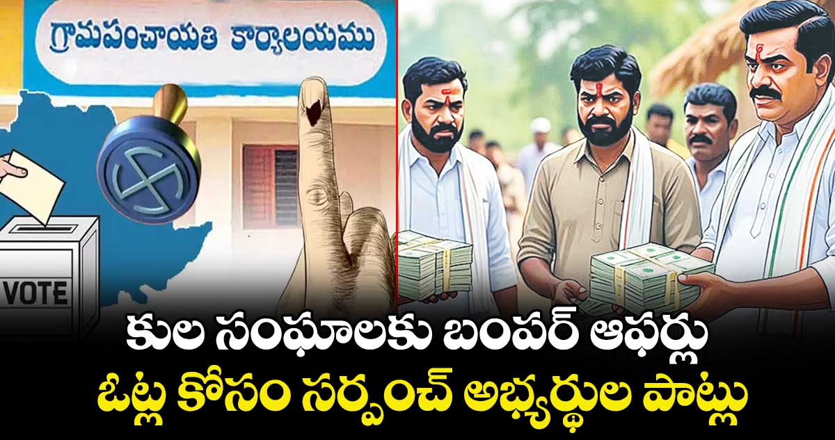 కుల సంఘాలకు బంపర్ ఆఫర్లు.. ఓట్ల కోసం సర్పంచ్ అభ్యర్థుల పాట్లు