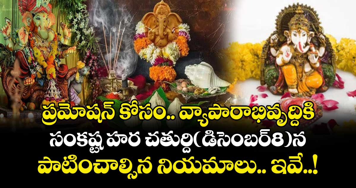 ప్రమోషన్ కోసం.. వ్యాపారాభివృద్దికి.. సంకష్ట హర చతుర్ది( డిసెంబర్8)న పాటించాల్సిన నియమాలు.. పూజావిధానం ఇదే..! 