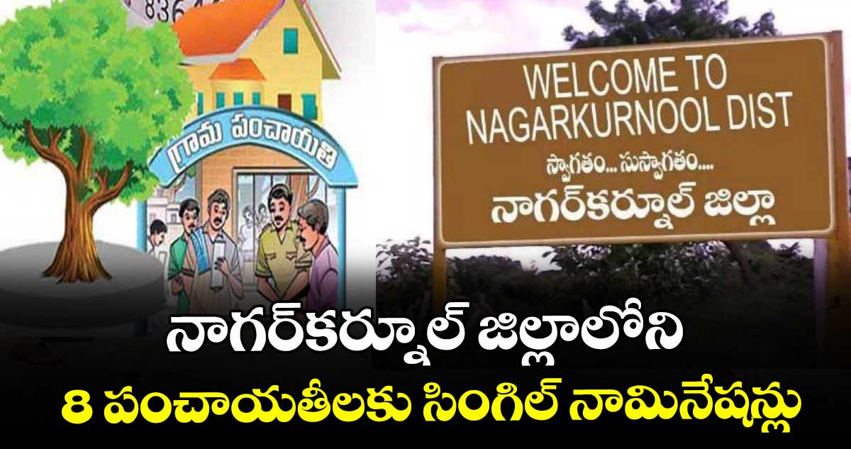 నాగర్కర్నూల్ జిల్లాలోని 8 పంచాయతీలకు సింగిల్ నామినేషన్లు