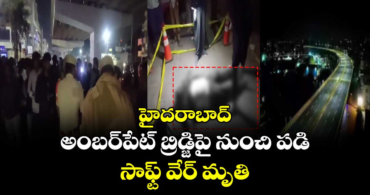 హైదరాబాద్⁭⁭ అంబర్⁭పేట్ బ్రిడ్జిపై నుంచి పడి సాఫ్ట్ వేర్ మృతి