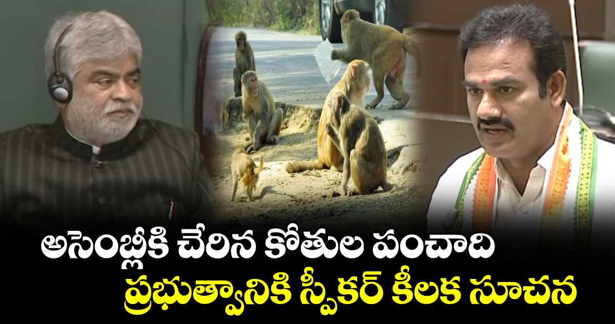 అసెంబ్లీకి చేరిన కోతుల పంచాది.. ప్రభుత్వానికి స్పీకర్ కీలక సూచన