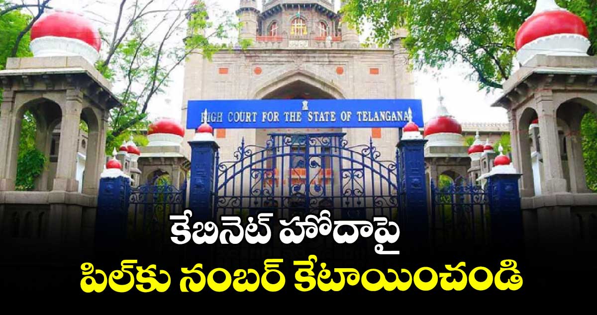 కేబినెట్‌‌‌‌‌‌‌‌ హోదాపై పిల్‌‌‌‌‌‌‌‌కు నంబర్ కేటాయించండి