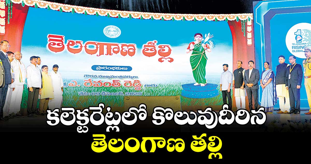 కలెక్టరేట్లలో కొలువుదీరిన తెలంగాణ తల్లి