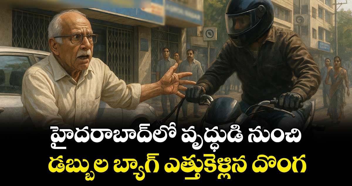 హైదరాబాద్‌లో వృద్ధుడి నుంచి డబ్బుల బ్యాగ్ ఎత్తుకెళ్లిన దొంగ