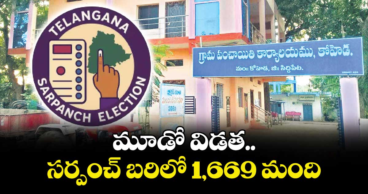 మూడో విడత సర్పంచ్ బరిలో 1,669 మంది