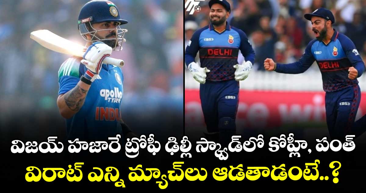 Vijay Hazare Trophy: విజయ్ హజారే ట్రోఫీ ఢిల్లీ స్క్వాడ్‌లో కోహ్లీ, పంత్.. విరాట్ ఎన్ని మ్యాచ్‌లు ఆడతాడంటే..?