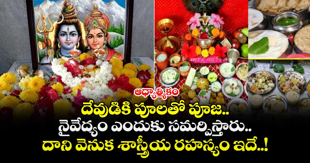 ఆధ్యాత్మికం:  దేవుడికి పూలతో పూజ.. నైవేద్యం ఎందుకు సమర్పిస్తారు.. దాని వెనుక శాస్త్రీయ రహస్యం ఇదే..!