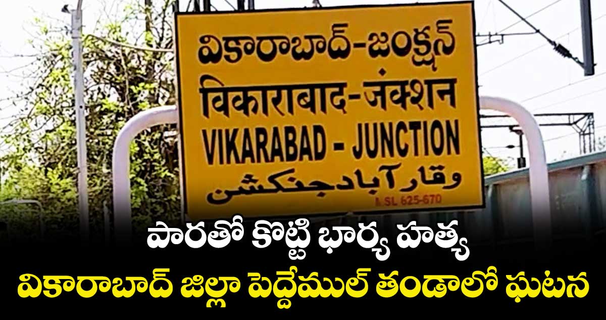 పారతో కొట్టి భార్య హత్య ..వికారాబాద్ జిల్లా పెద్దేముల్ తండాలో  ఘటన