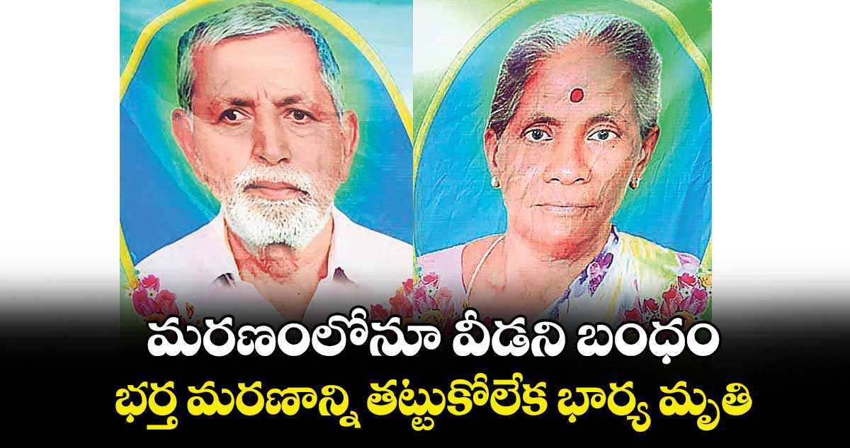 మరణంలోనూ వీడని బంధం.. భర్త మరణాన్ని తట్టుకోలేక భార్య మృతి