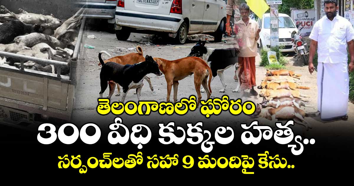 తెలంగాణలో ఘోరం: 300 వీధి కుక్కల హత్య.. సర్పంచ్‌లతో సహా 9 మందిపై కేసు..