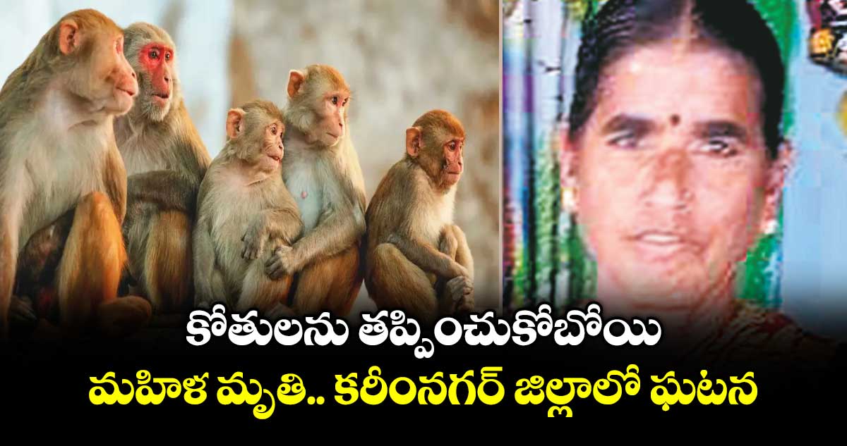 కోతులను తప్పించుకోబోయి.. మహిళ మృతి.. కరీంనగర్ జిల్లాలో ఘటన