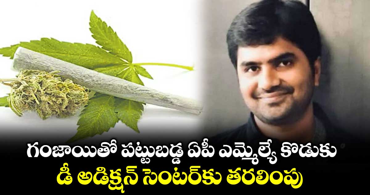 గంజాయితో పట్టుబడ్డ ఏపీ ఎమ్మెల్యే కొడుకు..డీ అడిక్షన్ సెంటర్‌‌కు తరలింపు