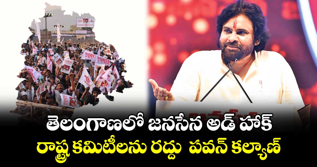 తెలంగాణలో జనసేన 'అడ్ హాక్..రాష్ట్ర కమిటీలను రద్దు  పవన్ కల్యాణ్