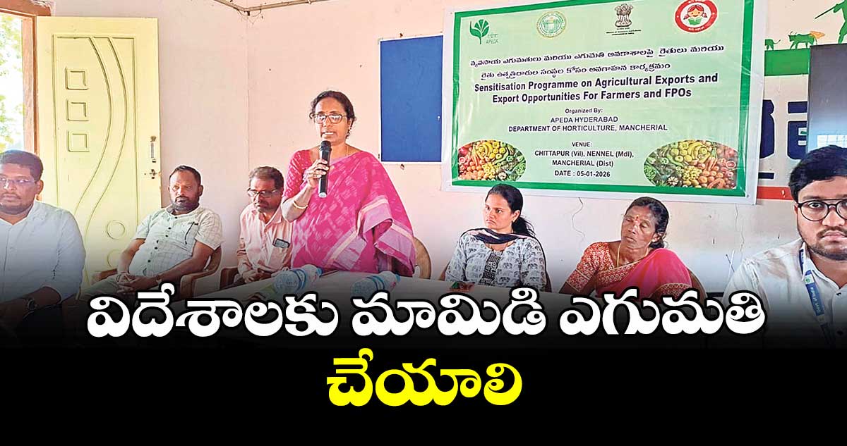 విదేశాలకు మామిడి ఎగుమతి చేయాలి : జిల్లా ఉద్యానవన అధికారి అనిత