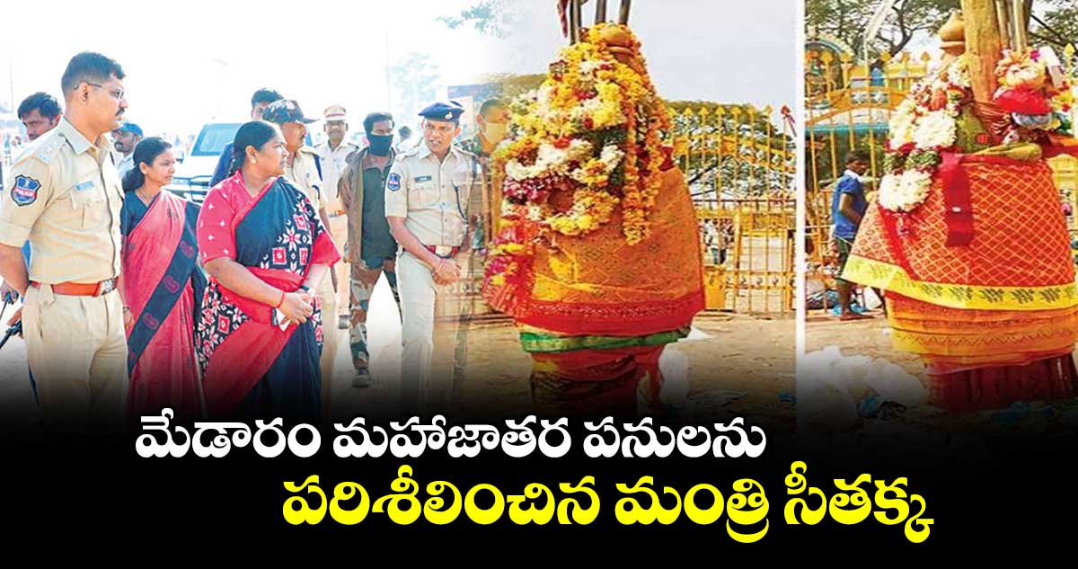 మేడారం మహాజాతర పనులను పరిశీలించిన మంత్రి సీతక్క