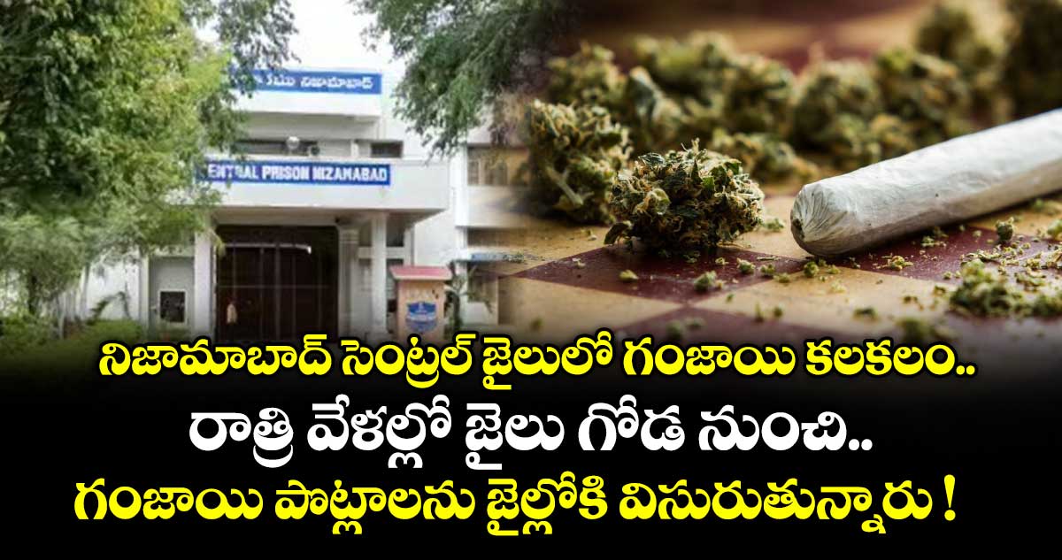 నిజామాబాద్ సెంట్రల్ జైలులో గంజాయి కలకలం.. రాత్రి వేళల్లో జైలు గోడ నుంచి.. గంజాయి పొట్లాలను జైల్లోకి విసురుతున్నారు !