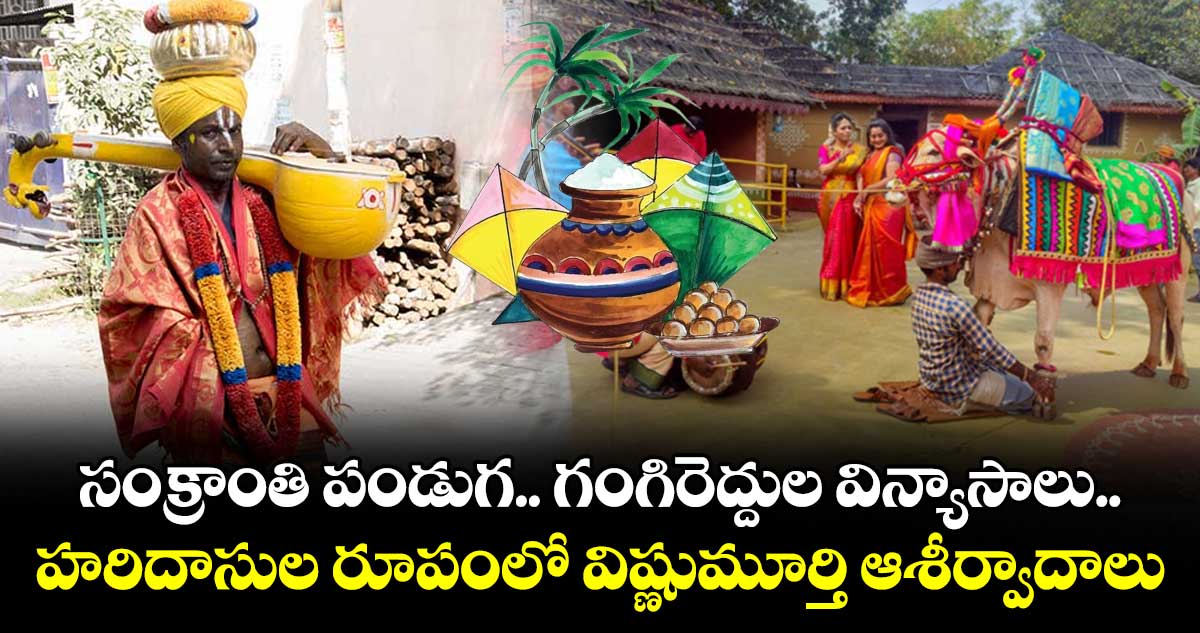 సంక్రాంతి పండుగ.. గంగిరెద్దుల విన్యాసాలు.. హరిదాసుల రూపంలో విష్ణుమూర్తి ఆశీర్వాదాలు..