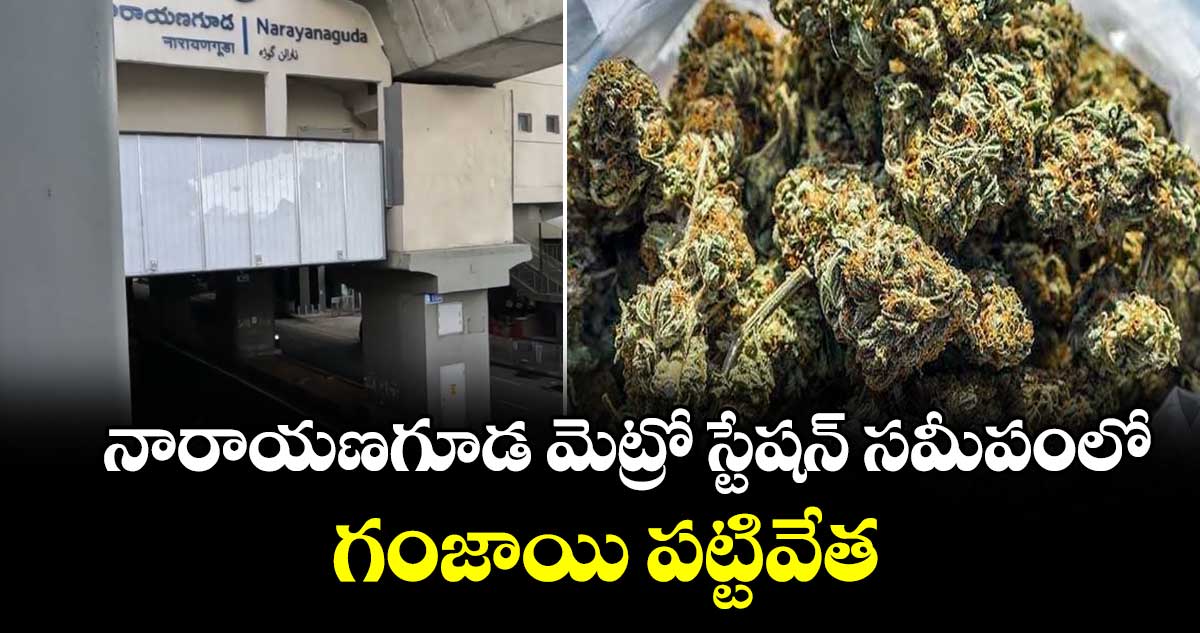 నారాయణగూడ మెట్రో స్టేషన్ సమీపంలో  గంజాయి పట్టివేత