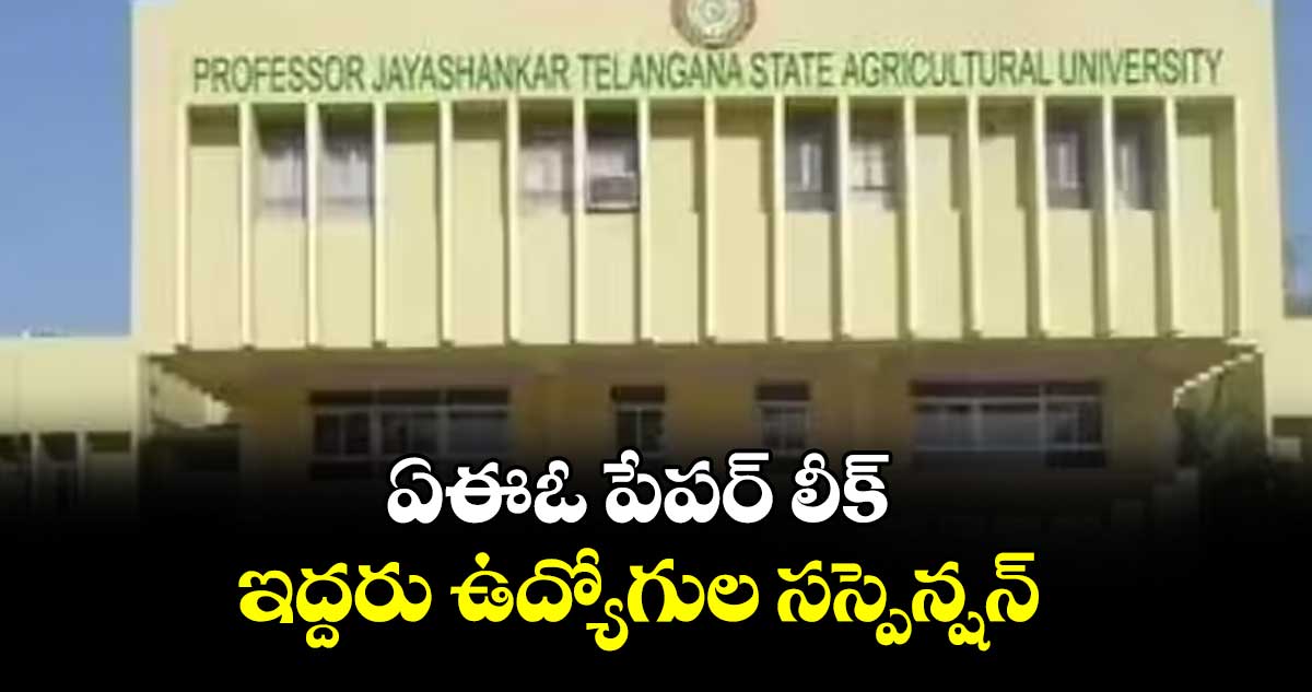 ఏఈఓ పేపర్ లీక్..  ఇద్దరు ఉద్యోగుల సస్పెన్షన్