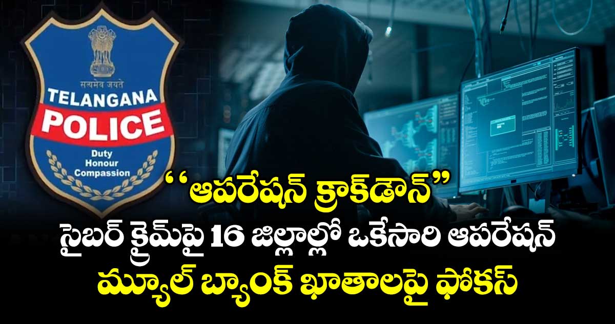  ‘‘ఆపరేషన్ క్రాక్‌డౌన్”.. సైబర్ క్రైమ్‌పై 16 జిల్లాల్లో ఒకేసారి ఆపరేషన్.. మ్యూల్ బ్యాంక్ ఖాతాలపై ఫోకస్
