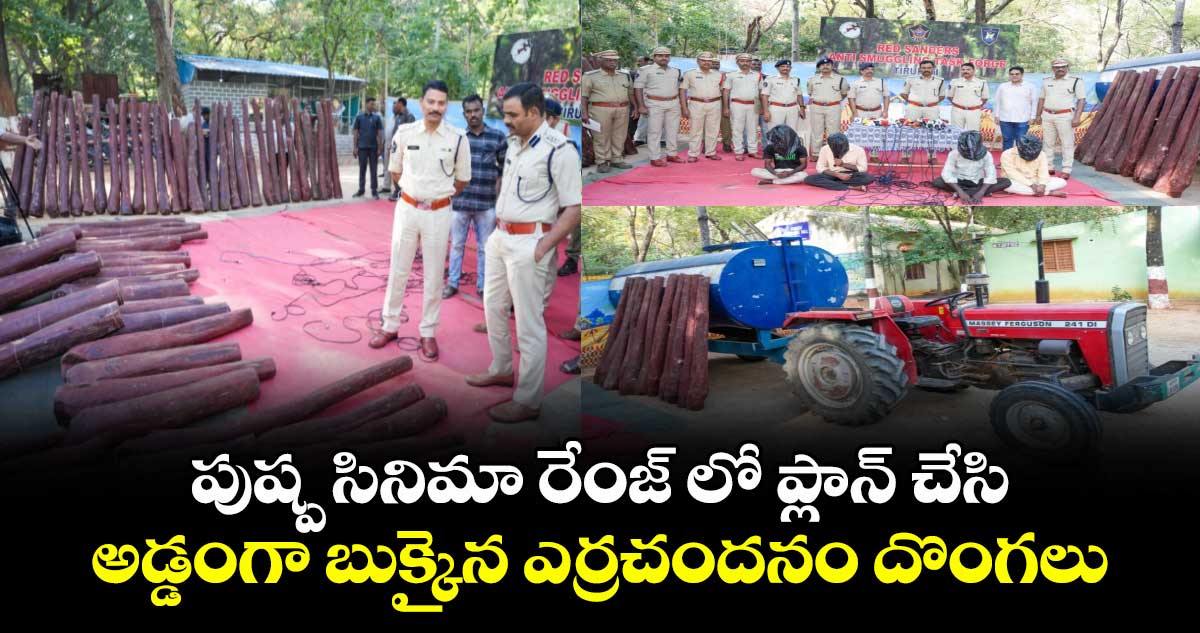 పుష్ప సినిమా రేంజ్ లో ప్లాన్ చేసి.. అడ్డంగా బుక్కైన ఎర్రచందనం దొంగలు..