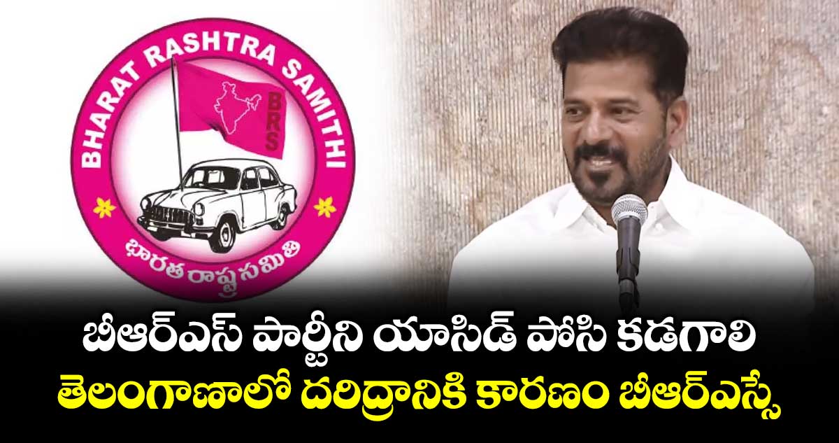 బీఆర్ఎస్ పార్టీని యాసిడ్ పోసి కడగాలి.. తెలంగాణాలో దరిద్రానికి కారణం బీఆర్ఎస్సే: సీఎం రేవంత్