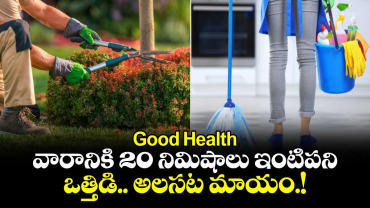 Good Health :  వారానికి 20 నిమిషాలు ఇంటిపని .. ఒత్తిడి.. అలసట మాయం.!