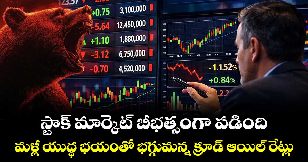 స్టాక్ మార్కెట్ బీభత్సంగా పడింది : మళ్లీ యుద్ధ భయంతో భగ్గుమన్న క్రూడ్ ఆయిల్ రేట్లు