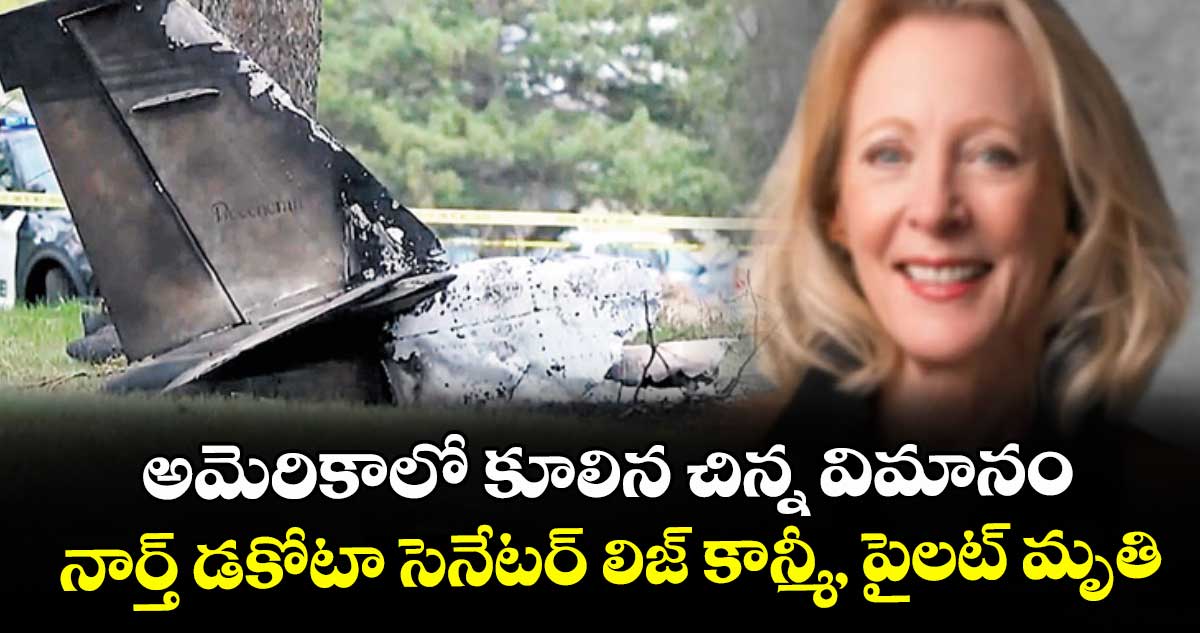అమెరికాలో కూలిన చిన్న విమానం..నార్త్ డకోటా సెనేటర్ లిజ్ కాన్మీ, పైలట్ మృతి