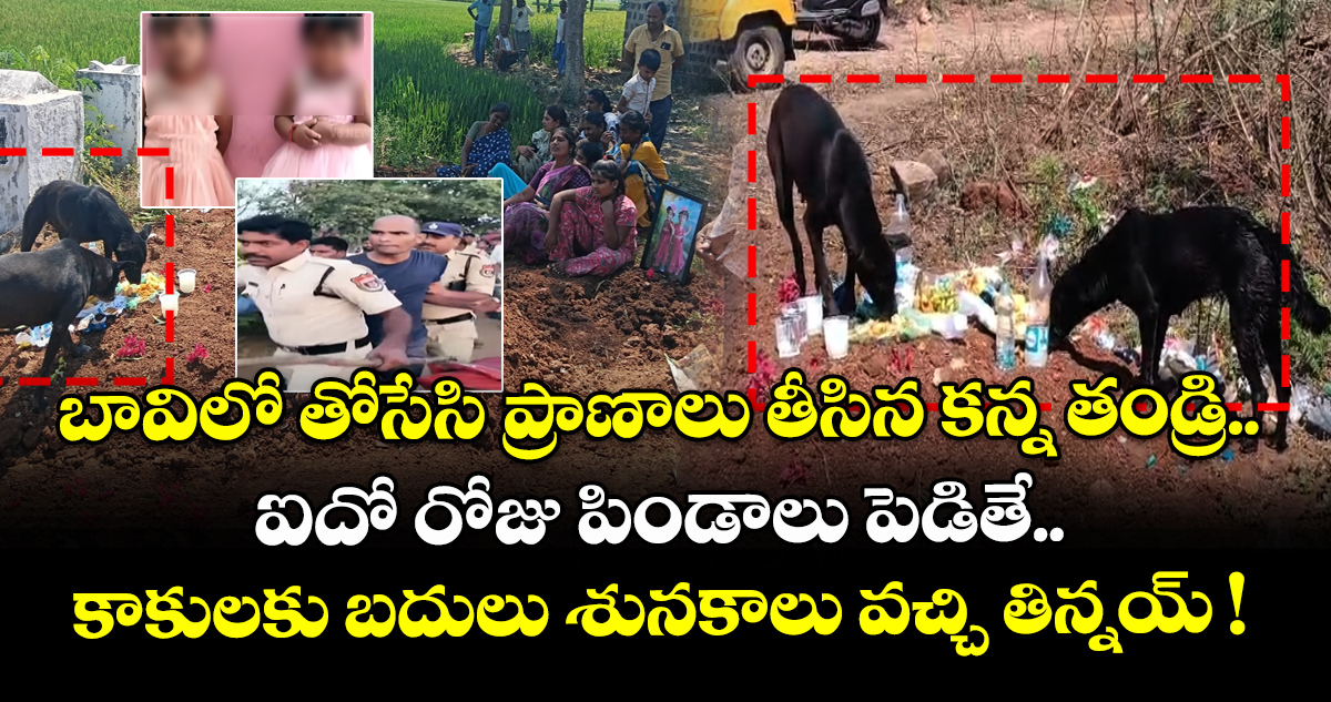 బావిలో తోసేసి ప్రాణాలు తీసిన కన్న తండ్రి.. ఐదో రోజు పిండాలు పెడితే.. కాకులకు బదులు శునకాలు వచ్చి తిన్నయ్ !