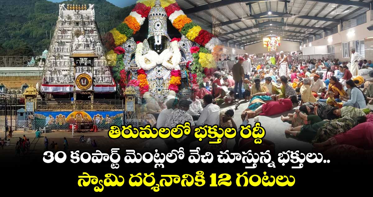 తిరుమలలో భక్తుల రద్దీ.. 30 కంపార్ట్ మెంట్లలో వేచి చూస్తున్న భక్తులు.. స్వామి దర్శనానికి 12 గంటలు