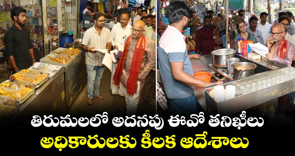 తిరుమలలో అదనపు ఈవో తనిఖీలు.. అధికారులకు కీలక ఆదేశాలు..