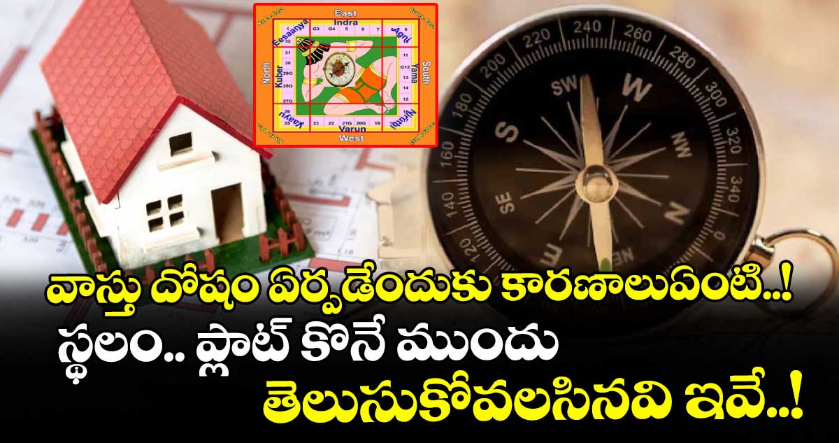 Vastu: వాస్తు దోషం ఏర్పడేందుకు  కారణాలుఏంటి..! స్థలం.. ప్లాట్ కొనే ముందు తెలుసుకోవలసినవి ఇవే..!