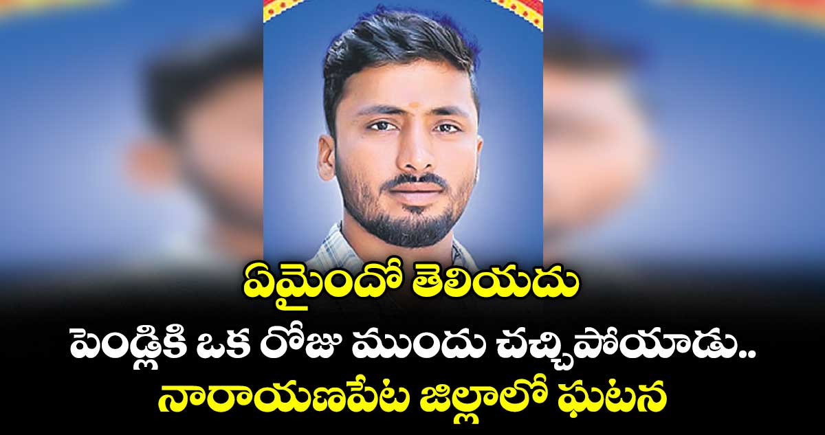 ఏమైందో తెలియదు.. పెండ్లికి ఒక రోజు ముందు చచ్చిపోయాడు.. నారాయణపేట జిల్లాలో ఘటన