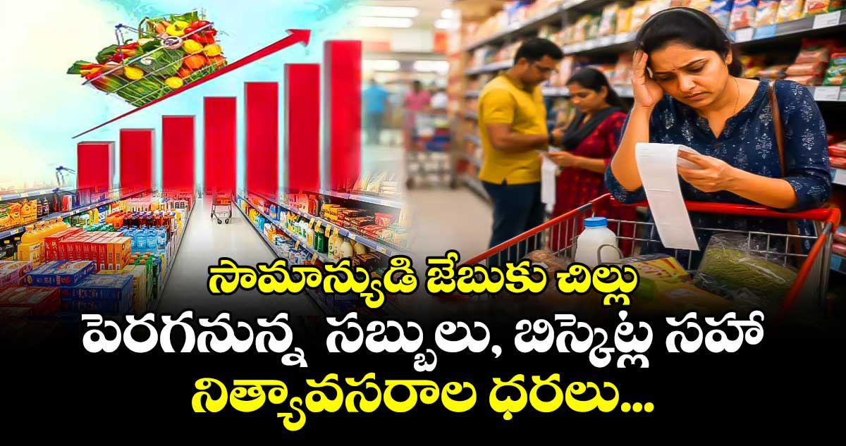 సామాన్యుడి జేబుకు చిల్లు: పెరగనున్న  సబ్బులు, బిస్కెట్ల సహా నిత్యావసరాల ధరలు...