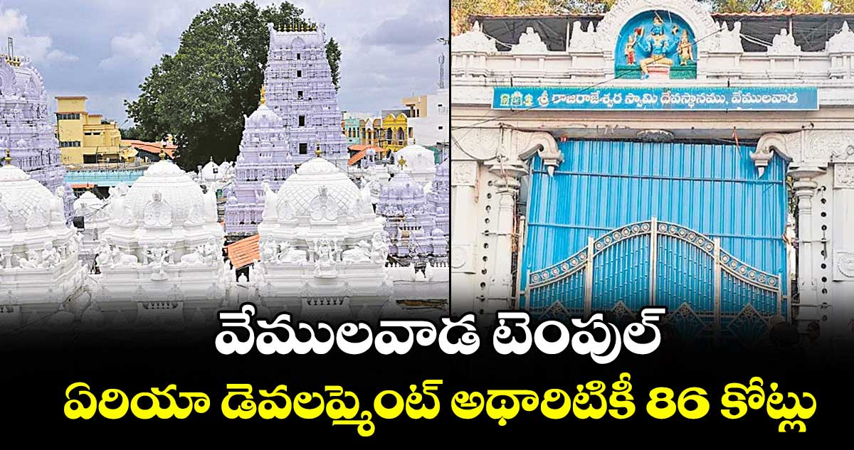 వేములవాడ టెంపుల్ ఏరియా డెవలప్మెంట్ అథారిటికీ  86 కోట్లు
