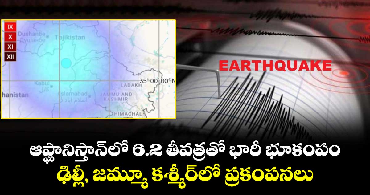 ఆప్ఘానిస్తాన్‎లో 6.2 తీవత్రతో భారీ భూకంపం.. ఢిల్లీ, జమ్మూ కశ్మీర్‎లో ప్రకంపనలు