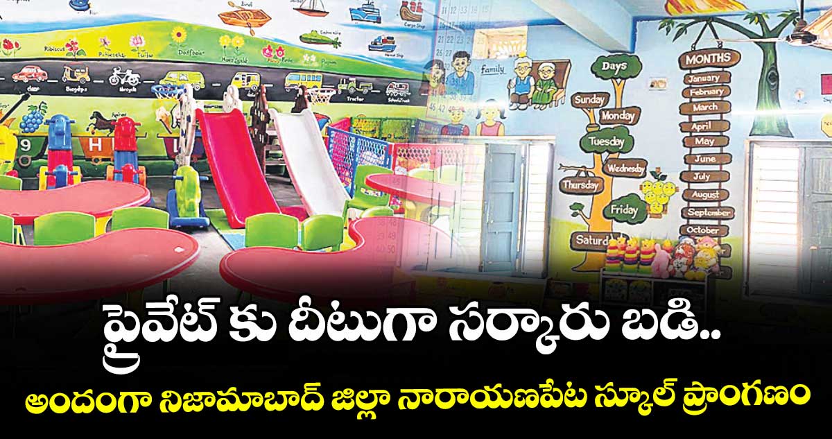 ప్రైవేట్ కు దీటుగా సర్కారు బడి..అందంగా నిజామాబాద్ జిల్లా నారాయణపేట స్కూల్ ప్రాంగణం