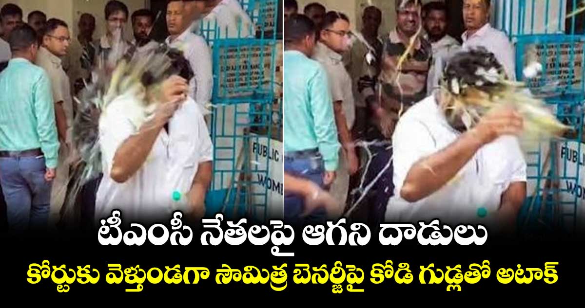 టీఎంసీ నేతలపై ఆగని దాడులు.. కోర్టుకు వెళ్తుండగా సౌమిత్ర బెనర్జీపై కోడి గుడ్లతో అటాక్