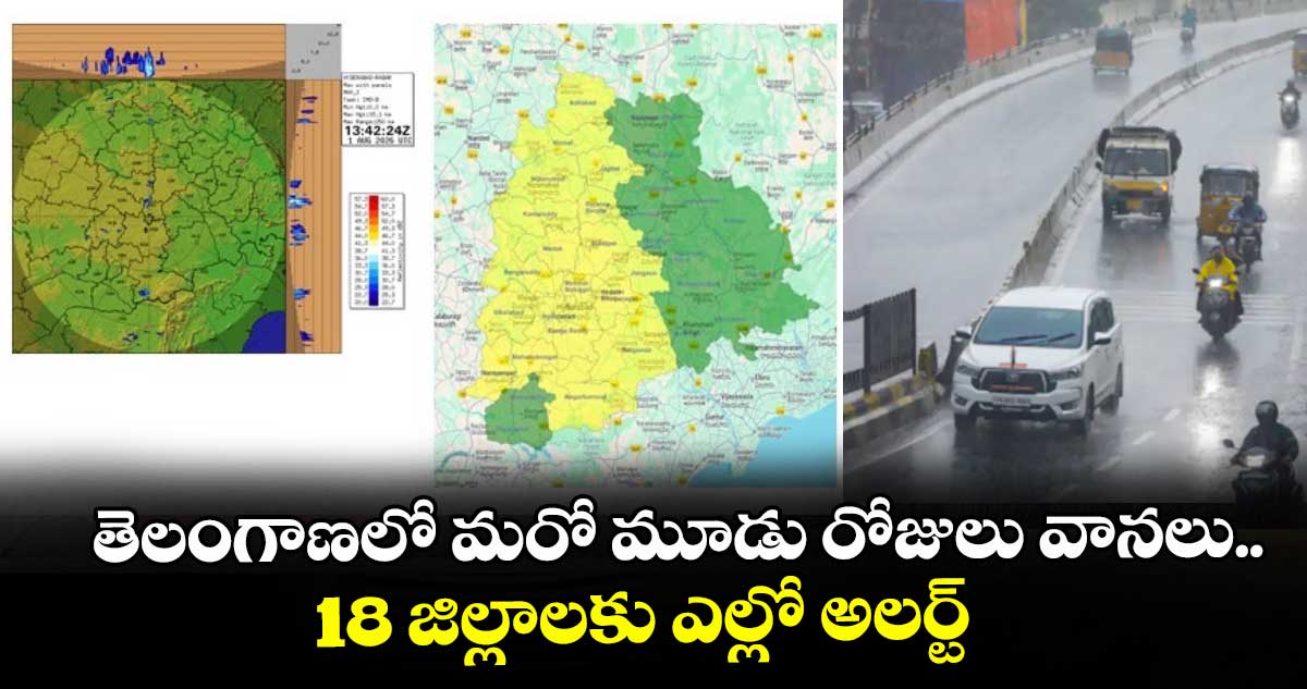 Rain Alert: తెలంగాణలో మరో మూడు రోజులు వానలు..18 జిల్లాలకు ఎల్లో అలర్ట్