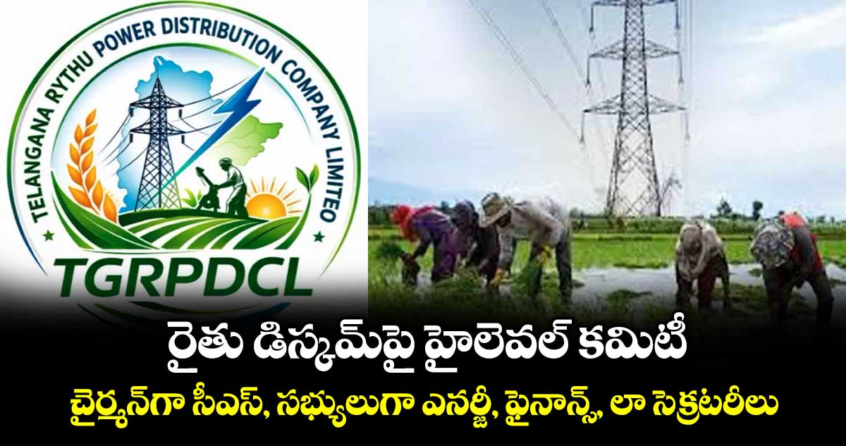 రైతు డిస్కమ్⁭పై హైలెవల్ కమిటీ.. చైర్మన్⁭గా సీఎస్, సభ్యులుగా ఎనర్జీ, ఫైనాన్స్, లా సెక్రటరీలు