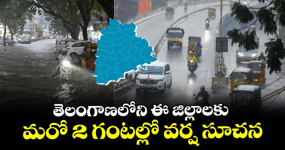 తెలంగాణలోని ఈ జిల్లాలకు మరో 2 గంటల్లో వర్ష సూచన