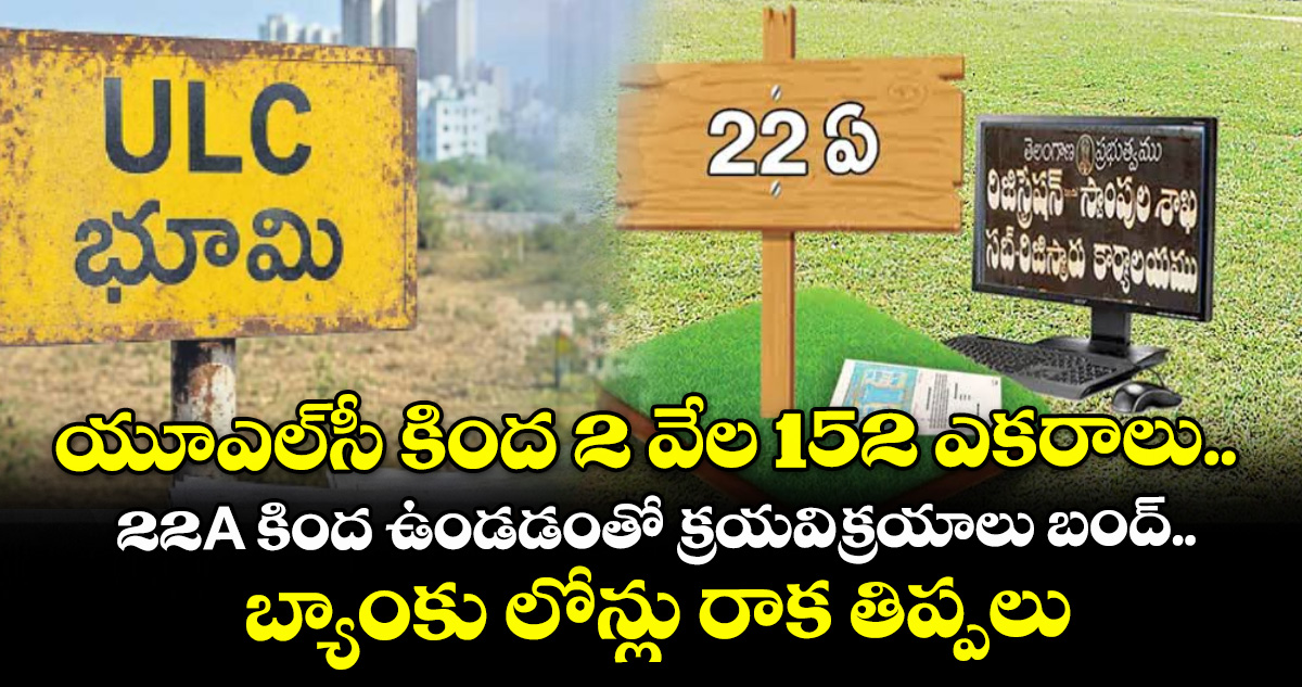 యూఎల్‌‌‌‌సీ కింద 2 వేల 152 ఎకరాలు.. 22A కింద ఉండడంతో క్రయవిక్రయాలు బంద్.. బ్యాంకు లోన్లు రాక తిప్పలు
