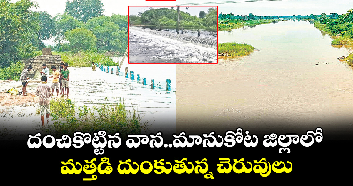 దంచికొట్టిన వాన..మానుకోట జిల్లాలో మత్తడి దుంకుతున్న చెరువులు