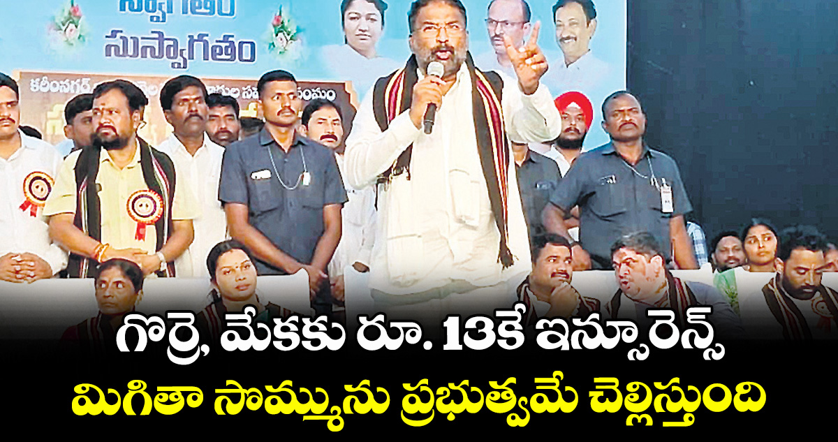 గొర్రె, మేకకు రూ. 13కే ఇన్సూరెన్స్.. మిగితా సొమ్మును ప్రభుత్వమే చెల్లిస్తుంది: మంత్రి వాకిటి శ్రీహరి