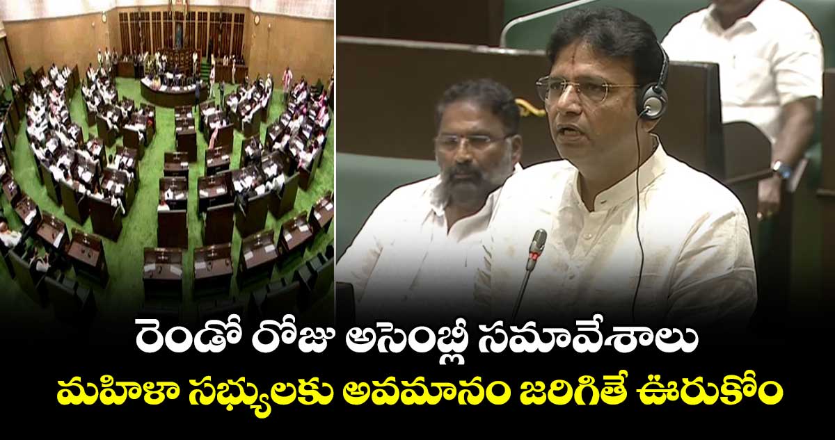 రెండో రోజు అసెంబ్లీ సమావేశాలు..మహిళా సభ్యులకు అవమానం జరిగితే ఊరుకోం.. మంత్రి శ్రీధర్ బాబు