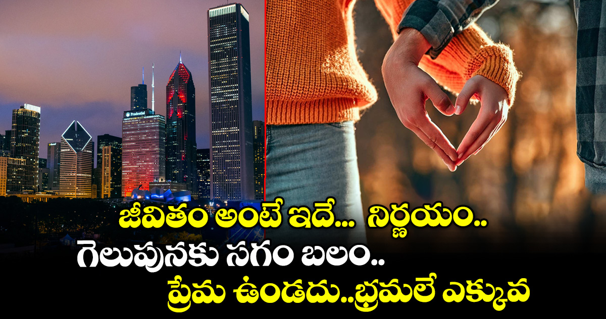 జీవితం అంటే ఇదే... నిర్ణయం.. గెలుపునకు సగం బలం.. ప్రేమ ఉండదు..భ్రమలే ఎక్కువ