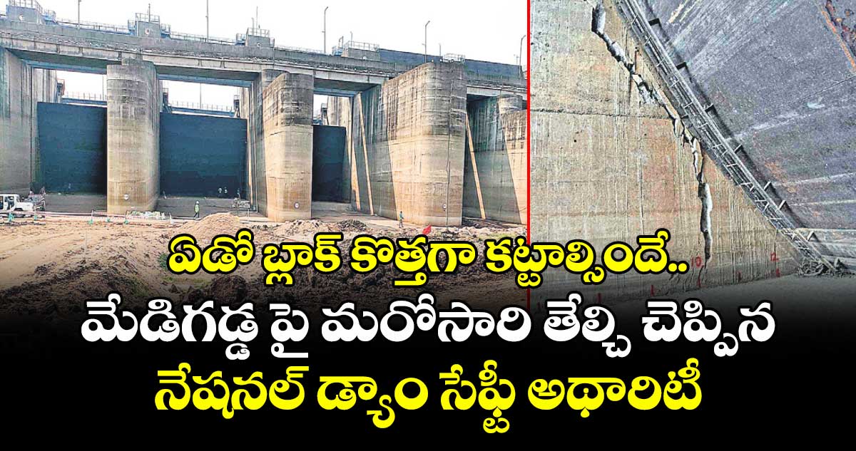 ఏడో బ్లాక్ కొత్తగా కట్టాల్సిందే.. మేడిగడ్డ పై మరోసారి తేల్చి చెప్పిన నేషనల్ డ్యాం సేఫ్టీ అథారిటీ